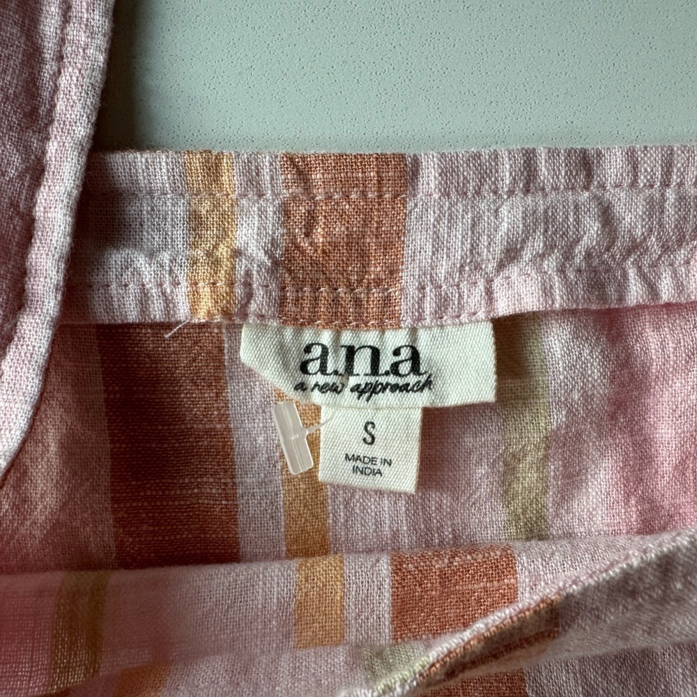 a.n.a NWT Pink and Brown Striped crop tank Top - Picture 3 of 7